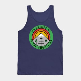 I'd Rather Be In The Mountains Rainbow Retro Tank Top